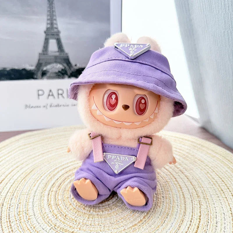 For 17Cm Labubus Mini Doll Clothes Outfit Hat Bag Clothes Shoes Labubu II Doll Accessories Cultivate Sitting Party Game Toys