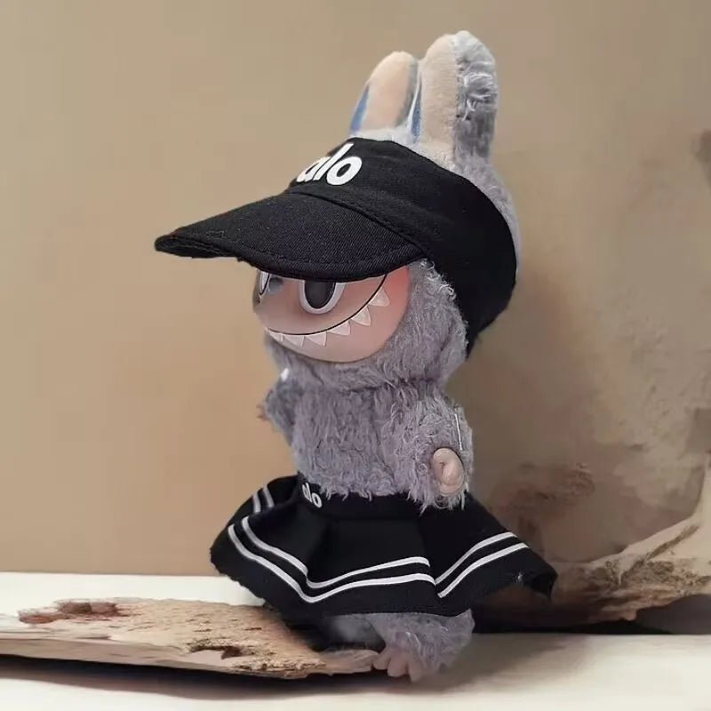 17Cm Labubus Clothes Set, Hat & Overalls Set for 17Cm Labubus Accessories Suit, Cute Clothes for Labubus Dress up Unique Style