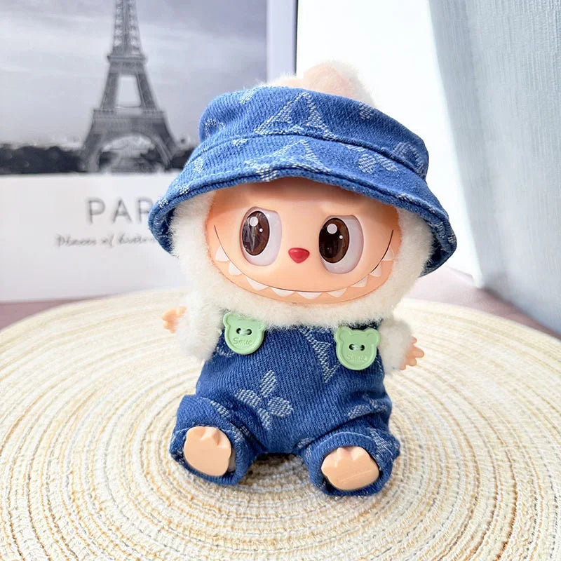 For 17Cm Labubus Mini Doll Clothes Outfit Hat Bag Clothes Shoes Labubu II Doll Accessories Cultivate Sitting Party Game Toys